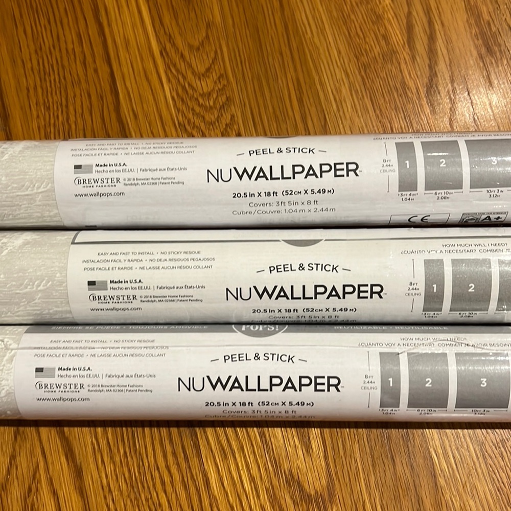 Peel and stick wall paper. Shiplap